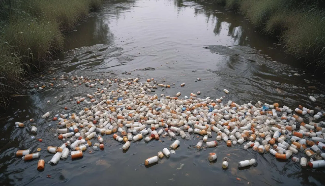 river with rubbish